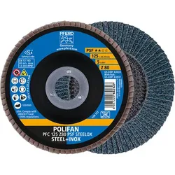 POLIFAN Fächerscheibe PFC 125x22,23 mm konisch Z80 Uni.-Linie PSF STEELOX Stahl/Edelstahl (10)