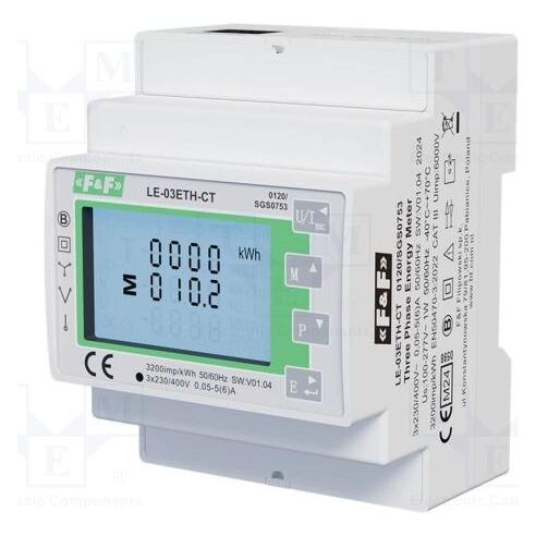 FF Group Licznik zużycia energii 3-fazowy LE-03ETH-CT (LE-03ETH-CT)