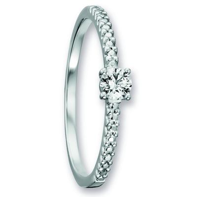 Goldring ONE ELEMENT "Zirkonia Ring aus 333 Weißgold Zirkonia Ring aus 333 Weißgold" Gr. 55, silber, Fingerringe, Damen, 55,mit Zirkonia, Gold Weißgold 333, Gold, Weißgold 333, Goldring, Persönlicher Akzent – schlicht, modern, aussagekräftig