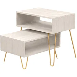 Tchibo - 2 Couchtische »Leo« - 60x40x56,2cm - gold -