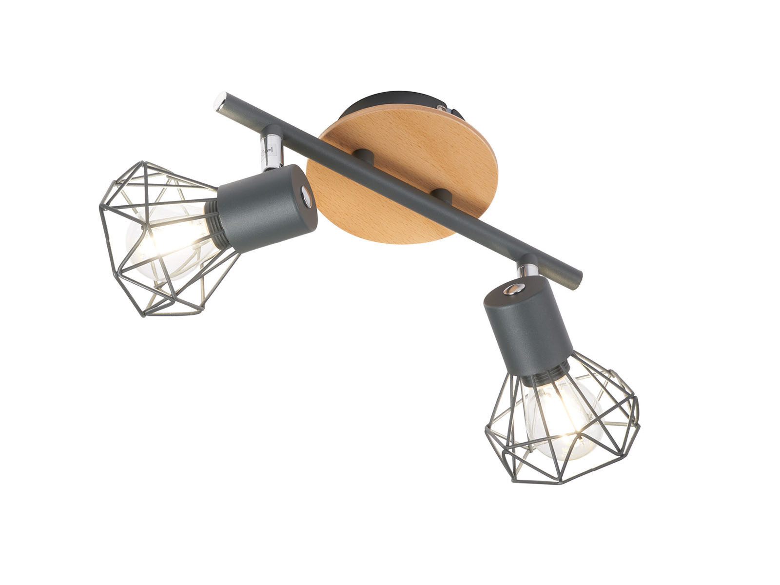 Fischer & Honsel Leuchten Plafondlamp Ran 2-lichts zwart