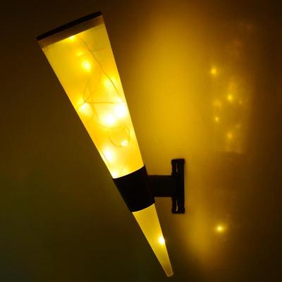 Snug & Styled Solar Wall Lamp Outdoor Garden Solar Lights Waterproof Circular Cone Landscape String Light String Lights