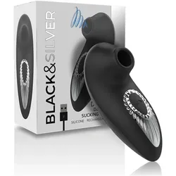 Black&Silver, Vibrator, Schwarz&Silber - Drake Deluxe Sucking Vibe Silikon Wiederaufladbar Schwarz