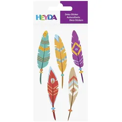6x Heyda, Sticker, Sticker-Mix Federn 1 Blatt (1 Sticker)