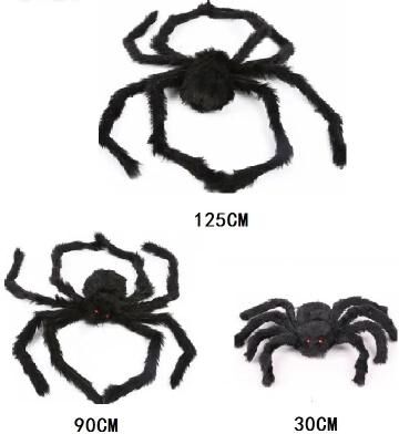 Uplifted Finds Giant Halloween Black Fuzzy Spider Prop For Indoor Outdoor Haunted Decor a 3 Pcs