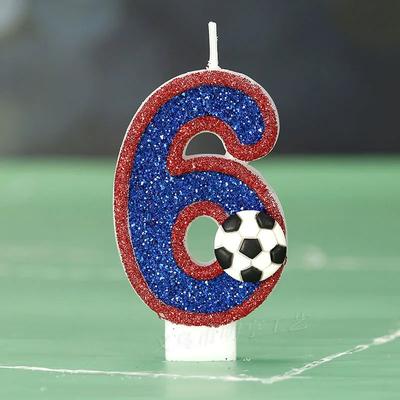 Uplift Treasures Football Number Birthday Candle For Sports Theme Cakes 6