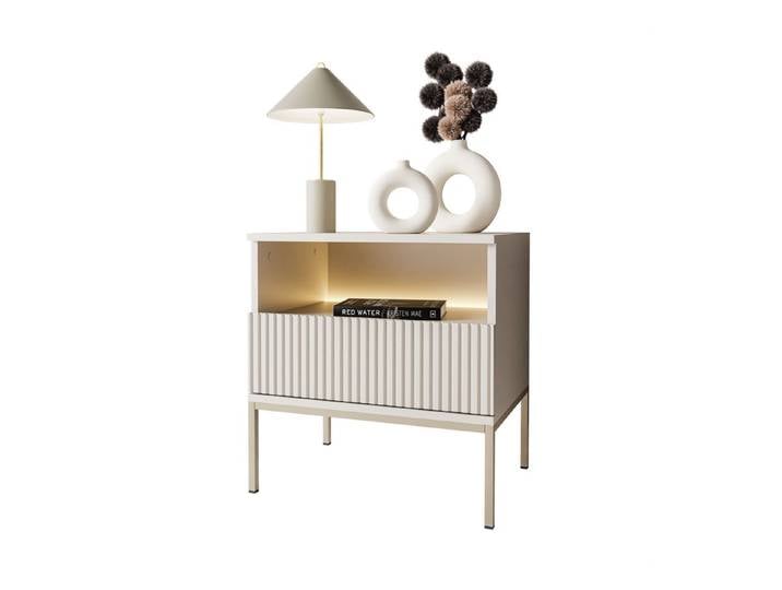 Lookway Nachttisch ECLIPSE S54 Kaschmir mit LED-Beleuchtung (1x Nachttisch), 54x39x56 cm