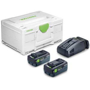 Festool Werkzeugakku Energie-Set SYS 18V 2xTBX8/SCA16, 18V / 8,0Ah, 2 Akkus, Ladegerät und Koffer, Tabless AIRSTREAM