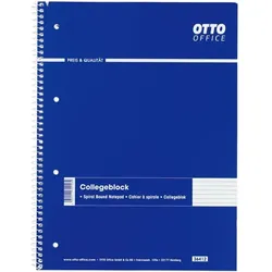 OTTO Office Collegeblock A4 liniert, holzfreies ECF-Papier weiß