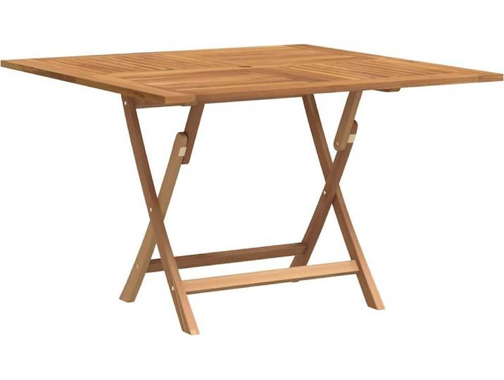 vidaXL Table de jardin pliante 110x110x75 cm bois massif teck