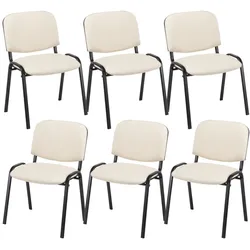 CLP 6er Set Besucherstuhl Ken Kunstleder creme