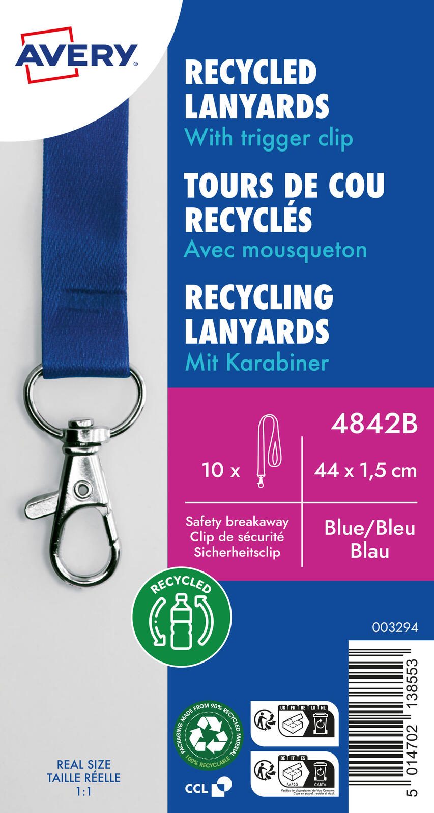 AVERY Zweckform Lanyards blau 4842B