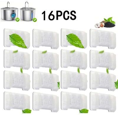 Uplifted Finds Replacement Activated Carbon Filter For Pet Water Fountain 16 Pcs