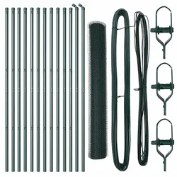 vidaXL Zaunpfosten Grün 25 x 1 m (13 mm Gewebe) Stahl