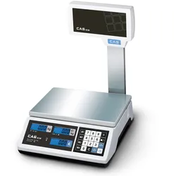 CAS ERJ-P Hochanzeige, preisrechnend, Ladenwaage, GEEICHT, Wägebereich max 15 kg, Ablesbarkeit 2g