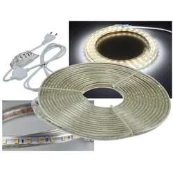 Chilitec, LED Streifen, 10M LED-Stripe "Ultra-Bright" 230V, 10m 630 Lumen/Meter, kaltweisses Licht (Kaltweiss, 1000 cm, Indoor)