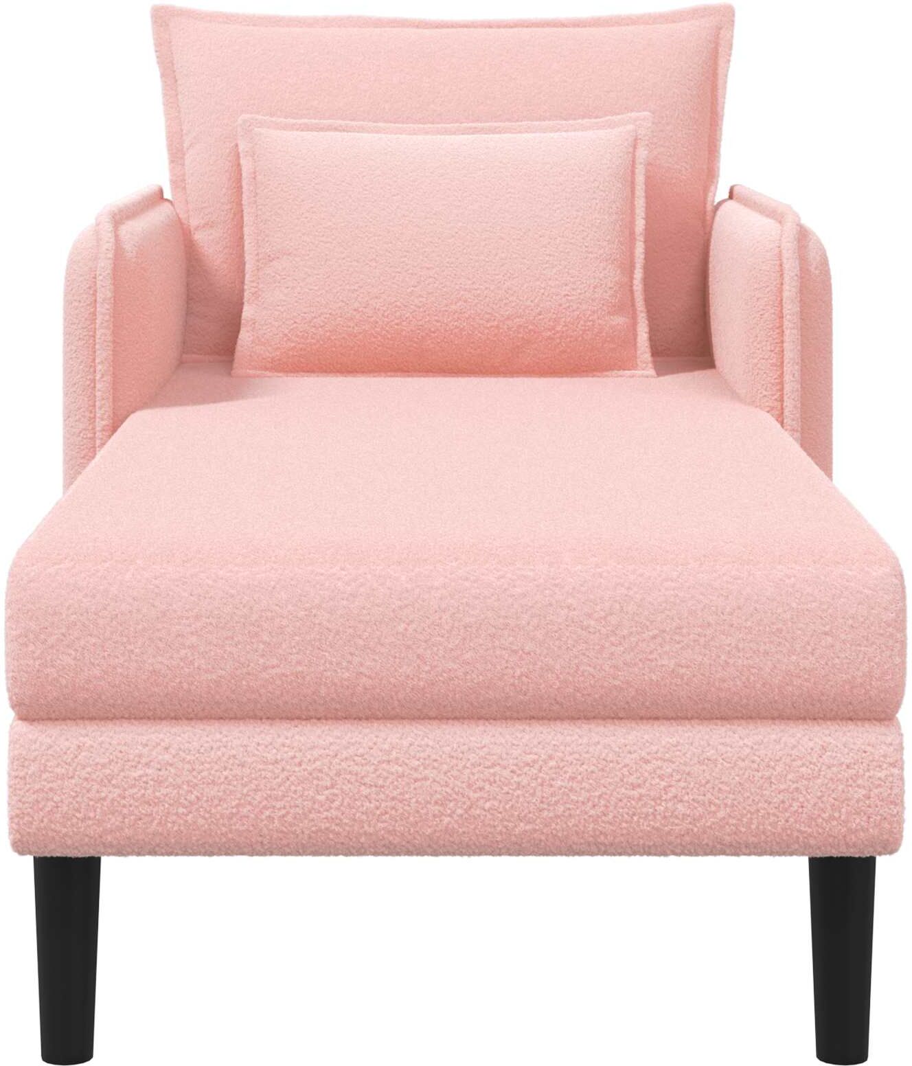 vidaXL Grande méridienne Rose Bouclé