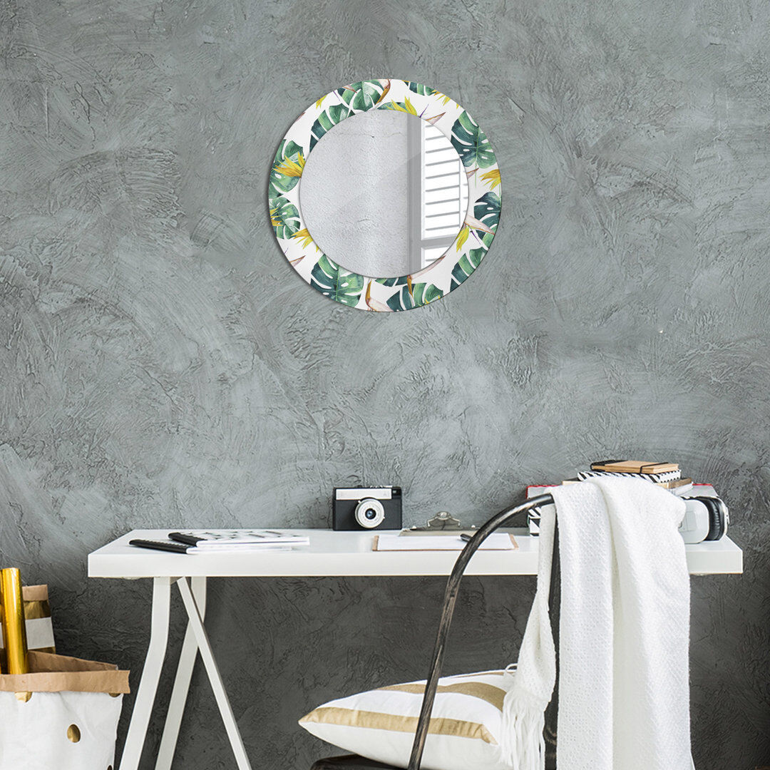 East Urban Home Huldar Glass Flat Mirror Multicolour Decorative Composition 50cm H x 50cm W