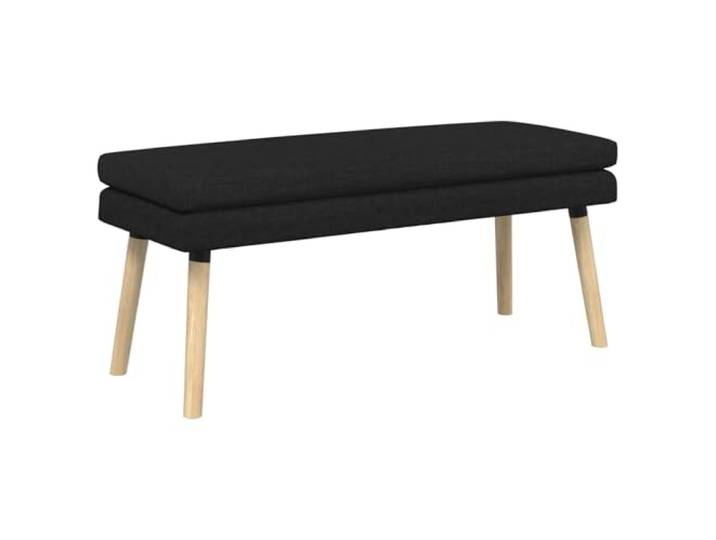 HKTMGDNG Doppellagige Bank Schwarz 110x40x47 cm Polsterbank Polsterbank mit Schaumstoff und Kautschukholz-Beinen. Vielseitiges Sitzmöbel für Schlafzimmer, Wohnzimmer und Flur.