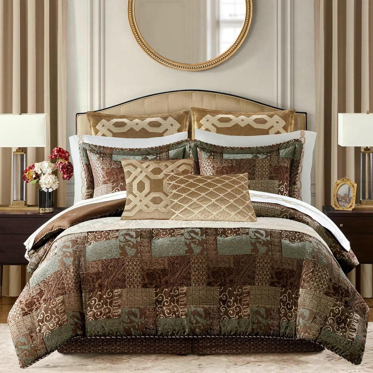 Luxe Chenille Jacquard Dekbedset Kingsize - Warm Diep - Breedte: 244 cm