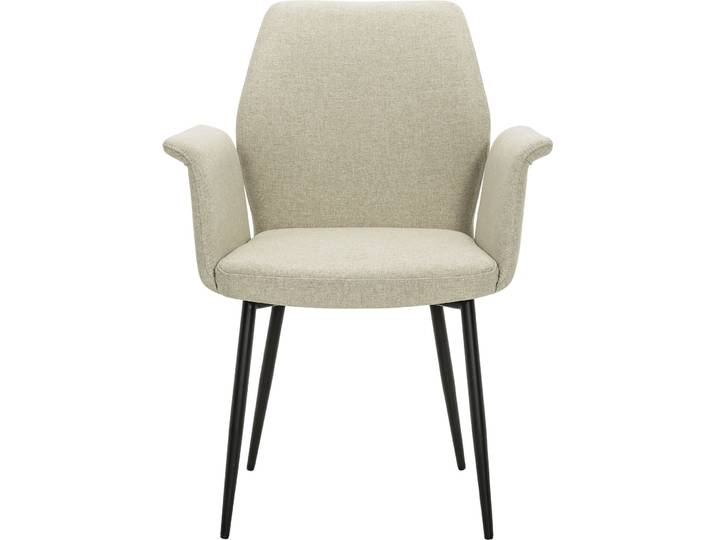Armlehnstuhl Elonie Beige, Schwarz Stoff