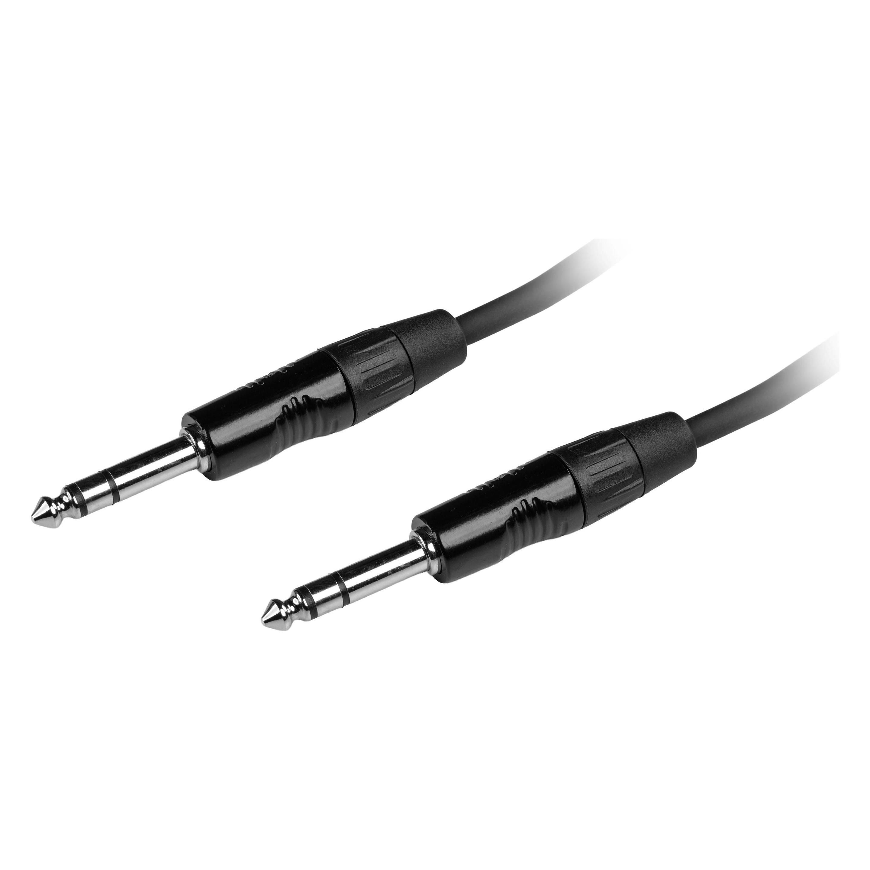 Fuj Tek 6.3mm TRS Male to 6.3mm TRS Male Audio Cable, 5m, Black (5 m) (6,3 mm TRS - 6,3 mm TRS, 5 m)