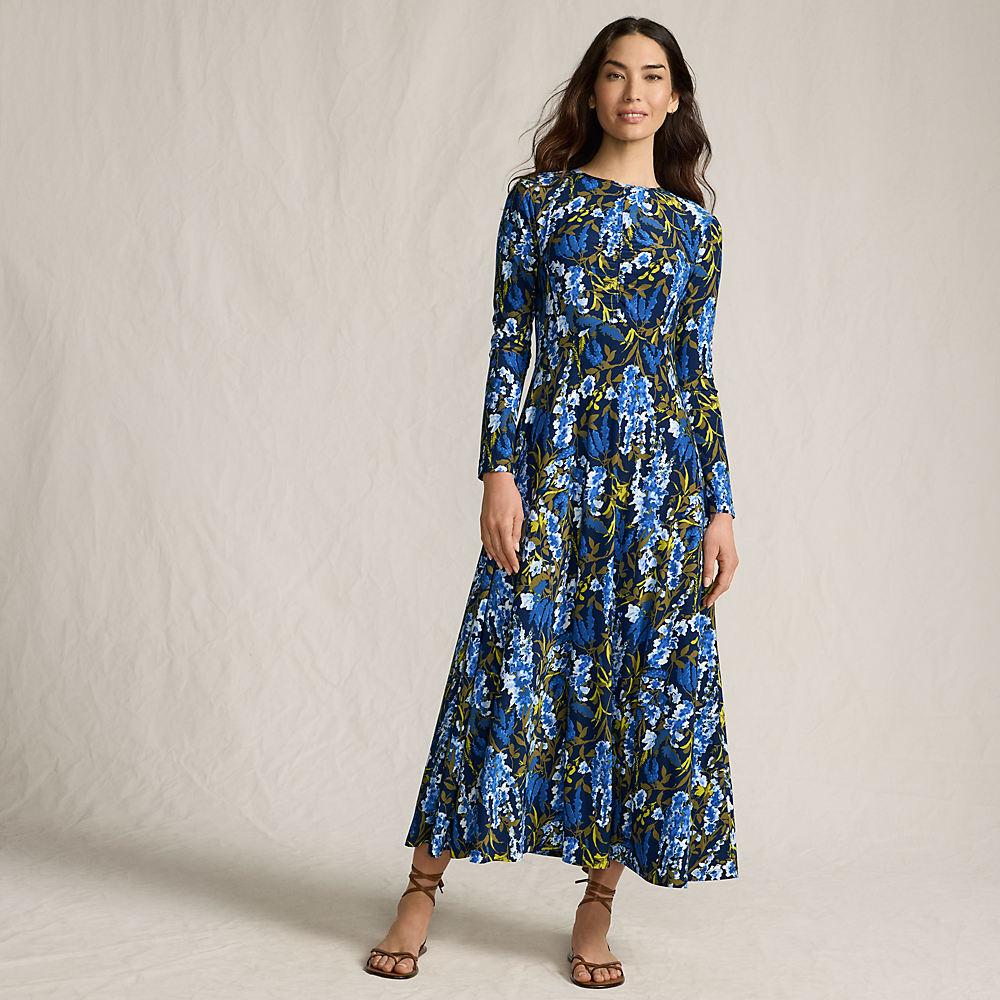Bodycon-Maxikleid für Damen, Damen, size: regular, Blau, Polyester-Mischung, by Lands' End