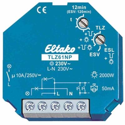 Eltako Treppenlichtzeitschalter, elektronisch mit Ausschaltvorwarnung, 250VAC, 3- und 4-Leiter-Schaltung, 230V/AC, flackern, nachschaltbar + Dauerlicht + Zei