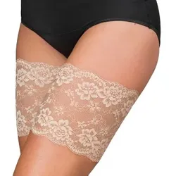 Trofe Thigh Lace Strumpfhosen Beige Polyamid Small Damen