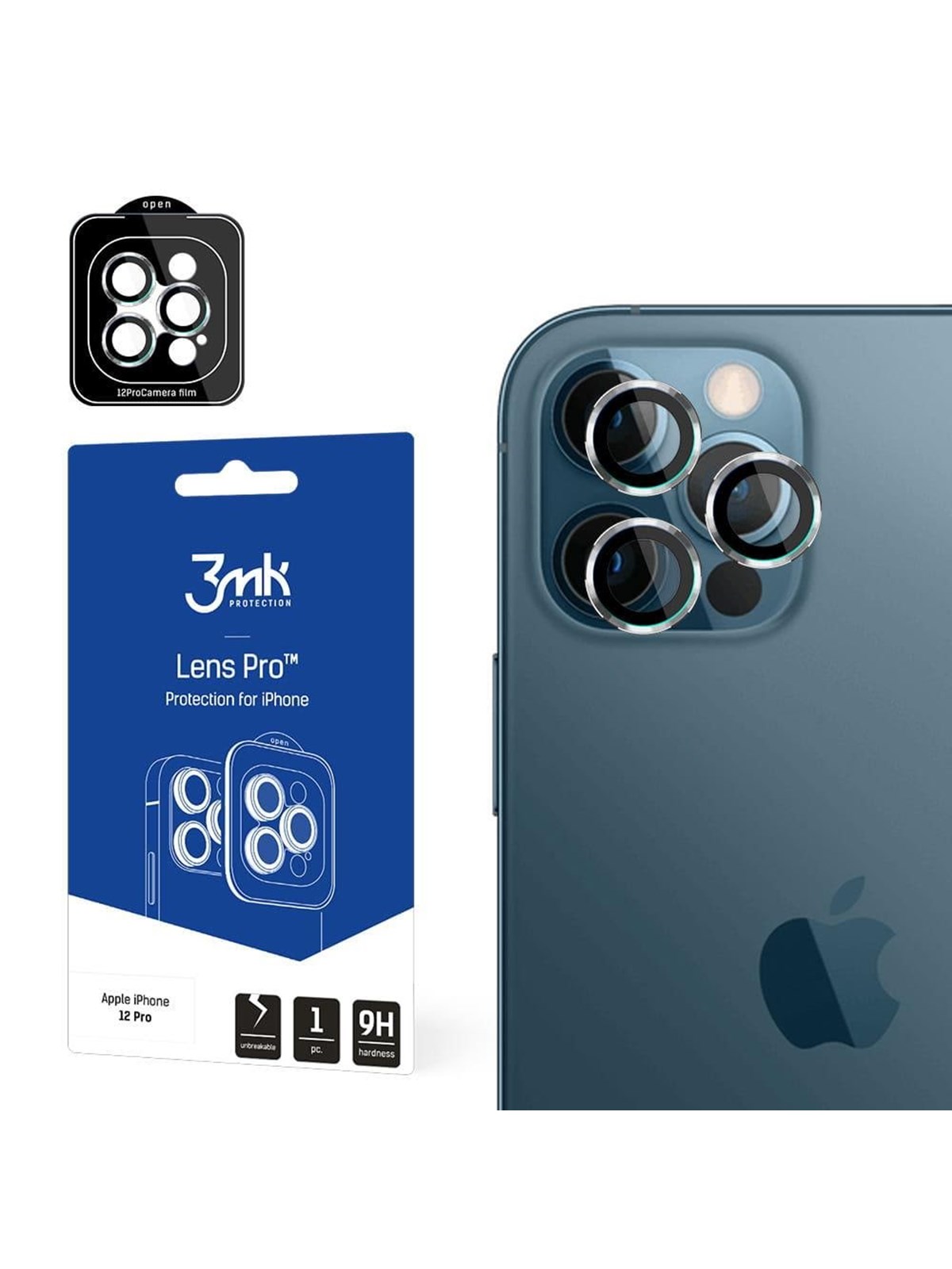 3mk Lens Protection Pro iPhone 12 Pro Camera lens protection with mounting frame 1 pc.