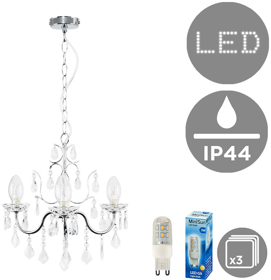 Rosdorf Park Gould 3 - Light Candle Style Chandelier Chrome 39cm H X 39cm W X 39cm D