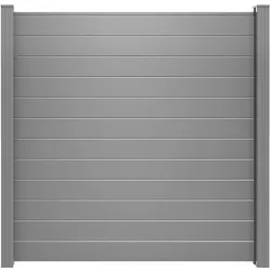 GroJa Lumino Aluminium Steckzaun-Element Sichtschutzzaun Silbergrau Sichtschutz Steckzaun Lamellenzaun
