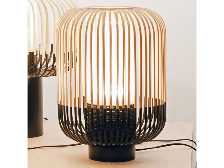 Bamboo Tischleuchte M Black - Forestier Bamboo Light M - Wohnzimmer - Design - Bambus - Einflammig