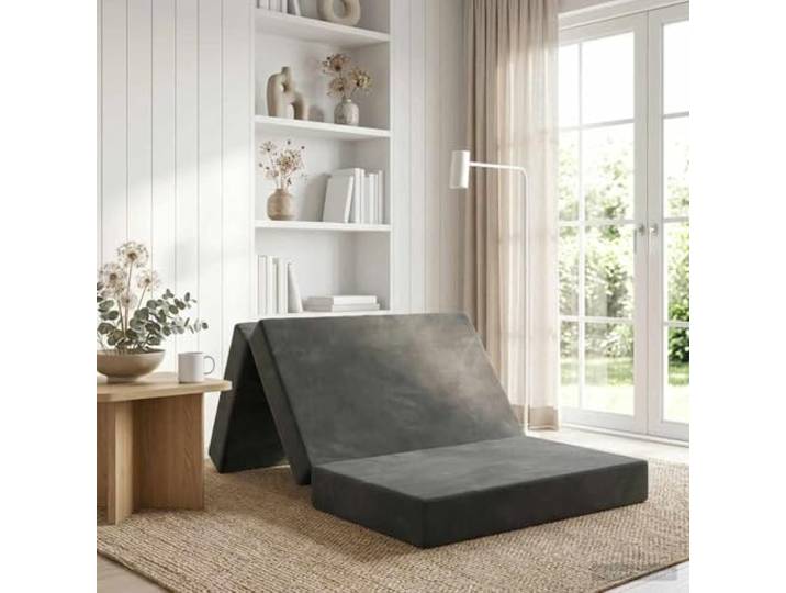 GBCDSWBR Klappsofa, Bett, 100 x 67 x 45 cm, Gästebett, Dunkelgrau Samt-Bezug, platzsparendes Design, für Wohnzimmer & Schlafzimmer