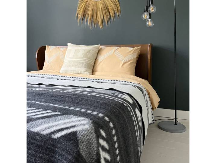 Couverture en laine noir 200x220