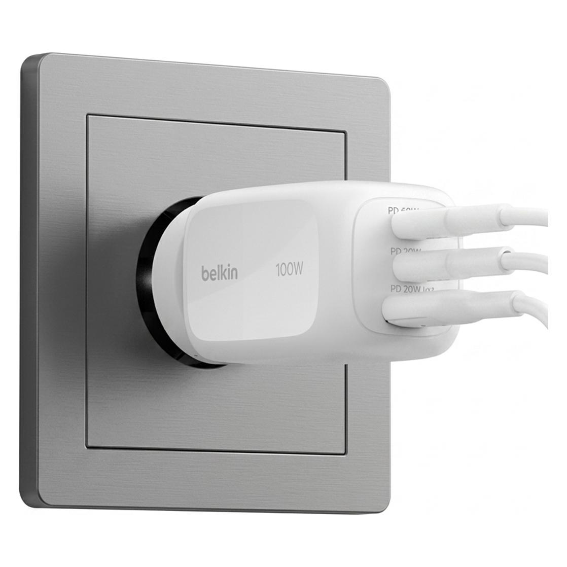Belkin BoostCharge Pro (100 W, 3 Ports) (WCH016HQWH)