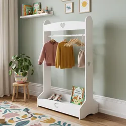 Kindergarderobe Haandsvanssad 126x73x43 cm Weiß [en.casa]