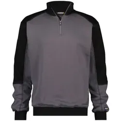 Basiel Zweifarbiges Sweatshirt, zementgrau/schwarz, Größe L - zementgrau/schwarz - L