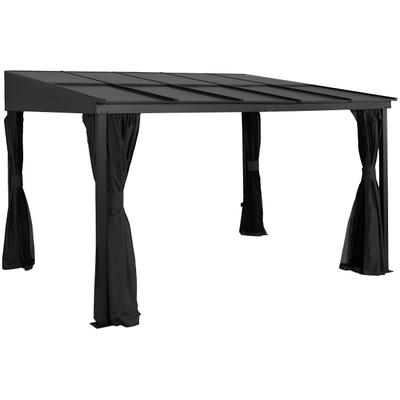 Anbaupavillon SOJAG "St. Barthelemy 10x12 anthrazit", grau (anthrazit, anthrazit), B/H/T: 363,5cm x 240cm x 297,5cm, Pavillons, BxTxH: 363x297x240 cm