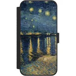 Nivocase Klapphülle für Apple iPhone 15 Pro Max Handyhülle aus Kunst Leder NIVOflip schwarz Kunst Malerei (Apple iPhone 15 Pro Max), Smartphone Hülle, Schwarz