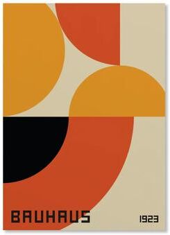 Inspire Essentials Abstract Bauhaus Orange Geometric Wall Art Canvas Prints 17 11.81 15.75 In