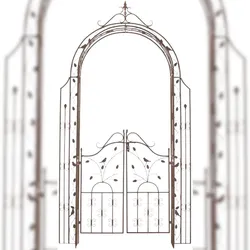 DELUKE Rosenbogen ANDERS 144x36x270cm, Metall, Antik-Braun Rankhilfe Rosen Rankgitter Gartendekoration