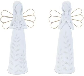 Etched Angel Figurine Set of 4 by Melrose in White Gold (Size ONE SIZE)