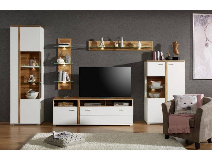 Buffet haut éclairé 78 cm 78 x 131 x 37cm Blanc