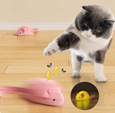 Multisell Products Hub Self Playing Interactive Plush Mouse, Cat Toys Simulation Mice, Chew Toy For Indoor Pet Cats Kitten Plush Self Playing Interactive Plush Mouse, Cat Toys Simulation Mice, Chew Toy For Indoor Pet Cats Kitten Plush