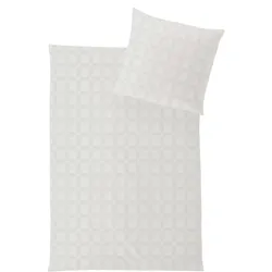Hefel Bettwäsche Classic Schaftgewebe Karo elfenbein Deckenbezug 135x200 cm