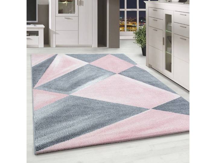 Carpetsale24 Tapis de salon design moderne à poils courts design abstrait Rose Tapis 80x250 cm tapis de décoration