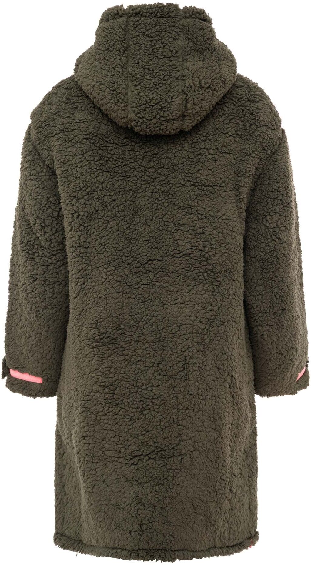Kurzmantel ZWILLINGSHERZ "Oversize Teddy Windjacke ZH", Damen, Gr. S/M, khaki, Obermaterial: 100% Polyester, Mäntel Kurzmantel, weiches Teddy-Material, Kapuze, Reissverschluss, seitliche Taschen khaki S/M