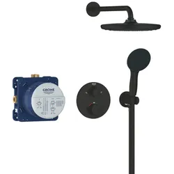 Grohe Precision Thermostat Duschsystem 348832430 Unterputz mit Vitalio Start 250, mattschwarz