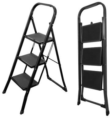 Costway 3 Step Ladder Folding Step Stool with Handrail and Wide Anti-Slip Pedals